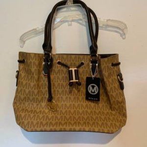 NWT Milan Jet Set Large Taupe Tan Grab Shoulder Bag